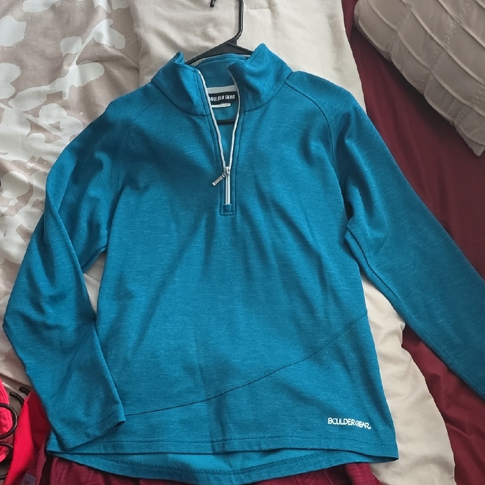 Teal Quarter-Zip Pullover